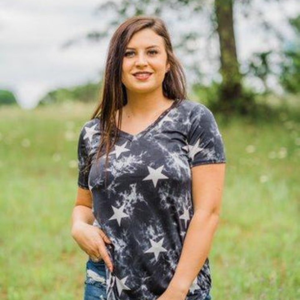 Be Your Best Tie Dye Star Print Top
